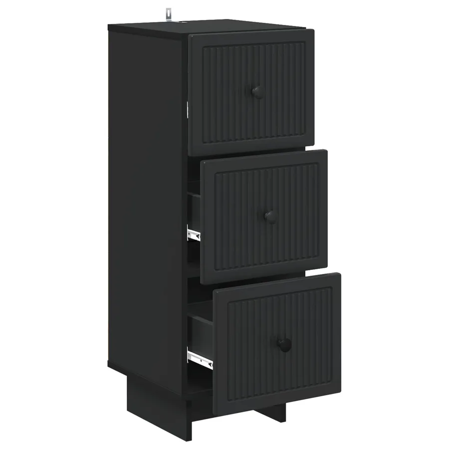 Armoire à tiroirs Noir 33 x 34,5 x 90 cm Bois d'ingénierie - 5