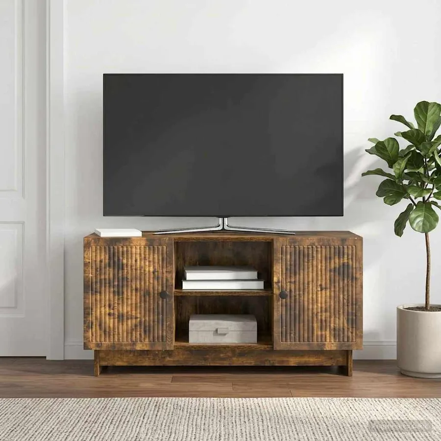 Meuble TV 102 x 34,5 x 50 cm Chêne fumé Bois d'ingénierie