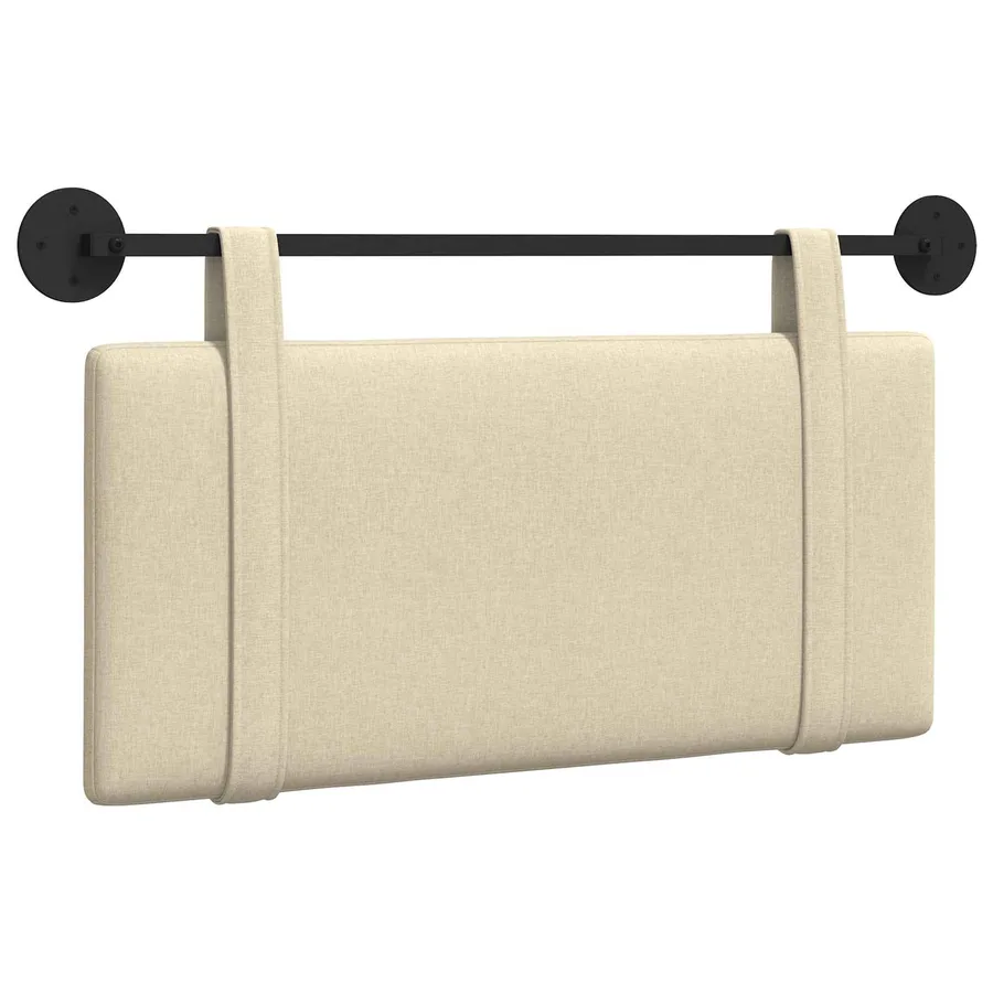 Tête de lit suspendue Crème Tissu - 2