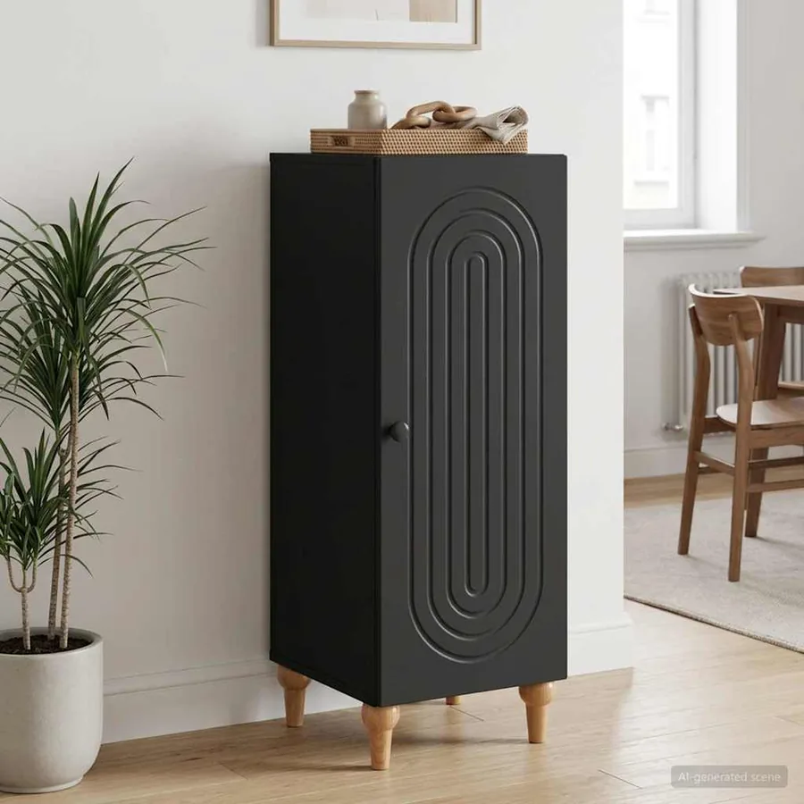 Buffet Noir 33 x 34,5 x 90 cm Bois d'ingénierie