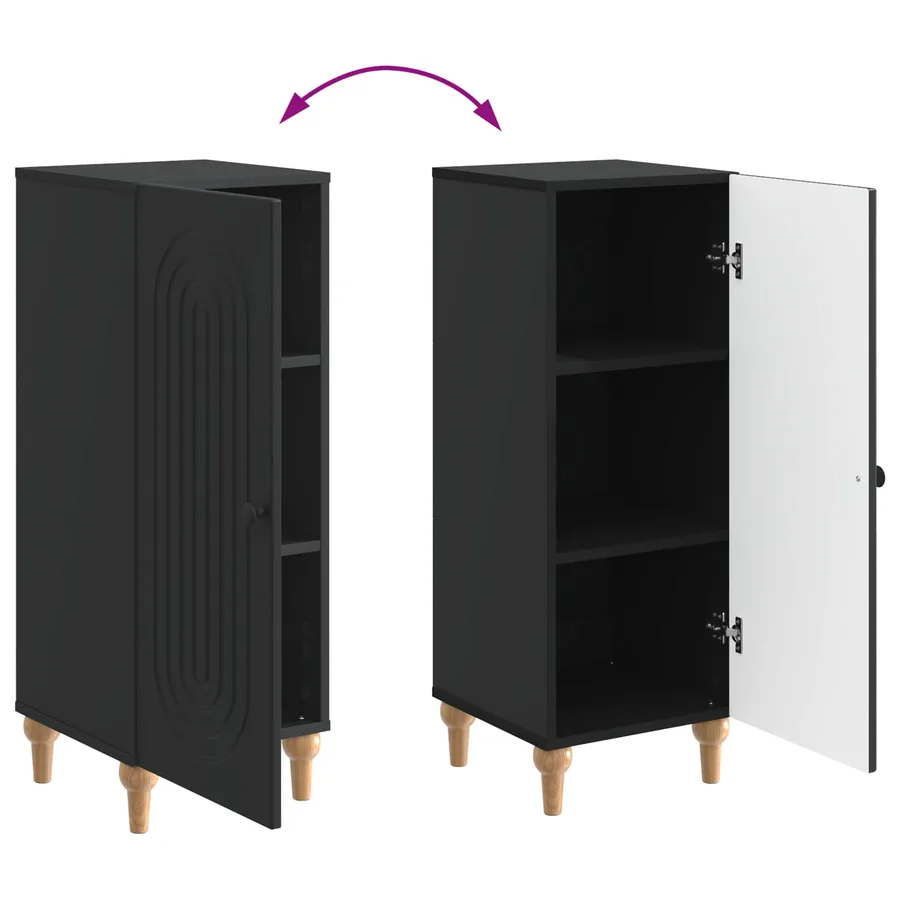 Buffet Noir 33 x 34,5 x 90 cm Bois d'ingénierie - 11