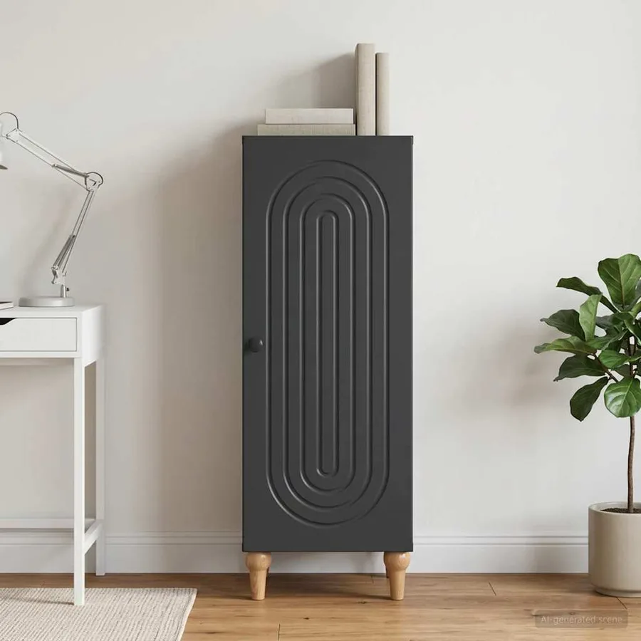 Buffet Noir 33 x 34,5 x 90 cm Bois d'ingénierie - 4