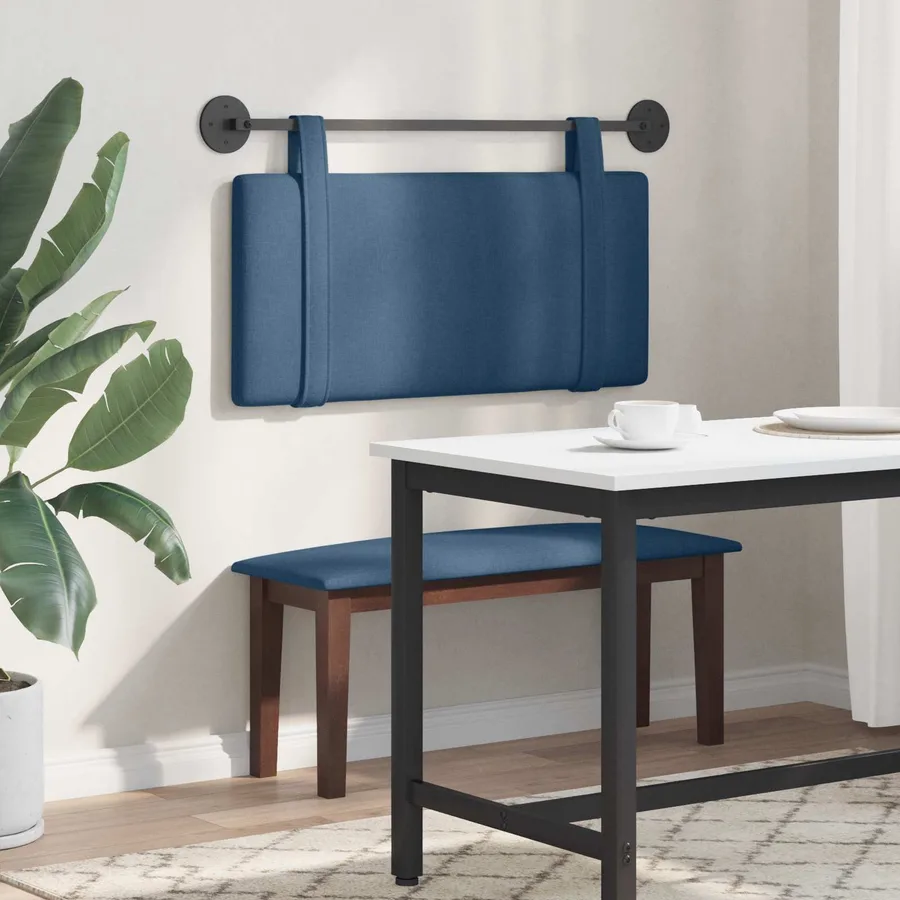 Tête de lit suspendue Bleu Tissu - 4