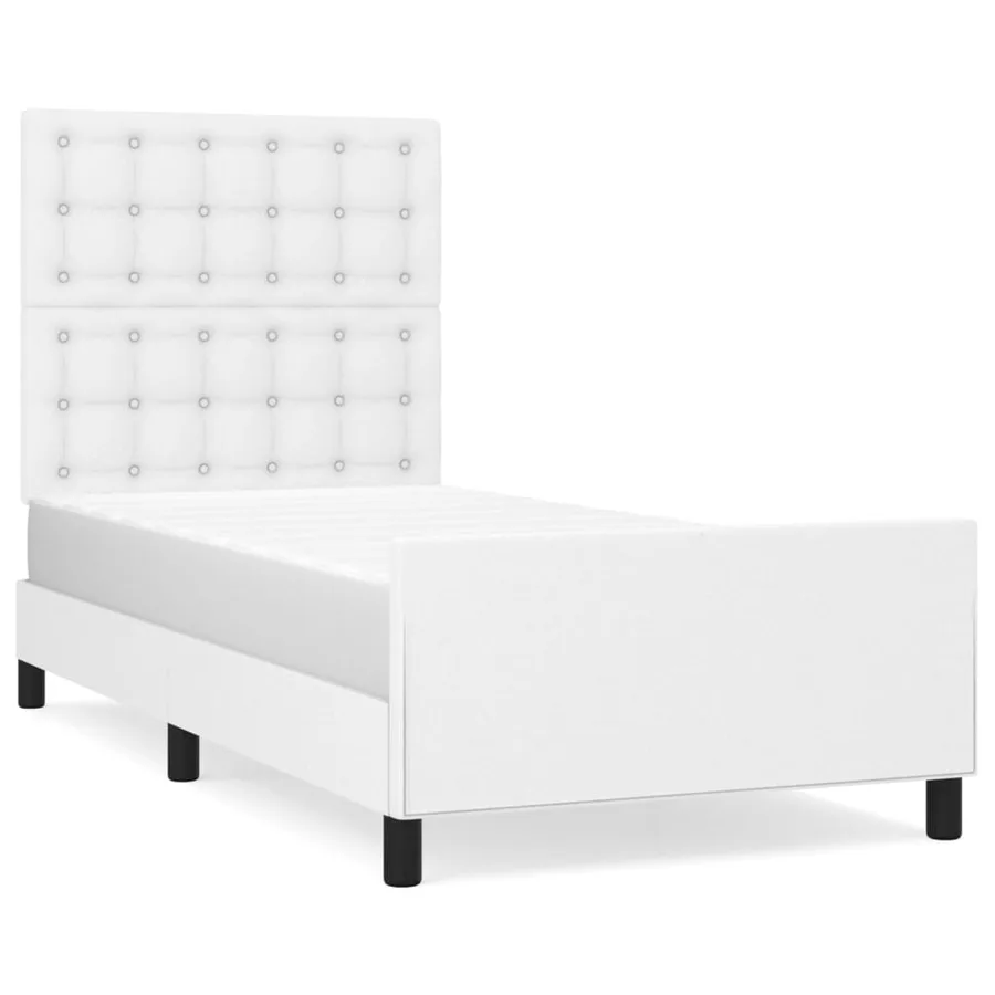 Cadre de lit sans matelas blanc 90x200 cm similicuir - 2