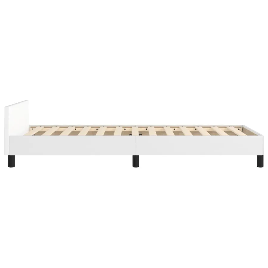 Cadre de lit sans matelas blanc 90x200 cm similicuir - 7
