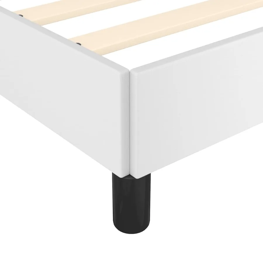 Cadre de lit sans matelas blanc 90x200 cm similicuir - 8