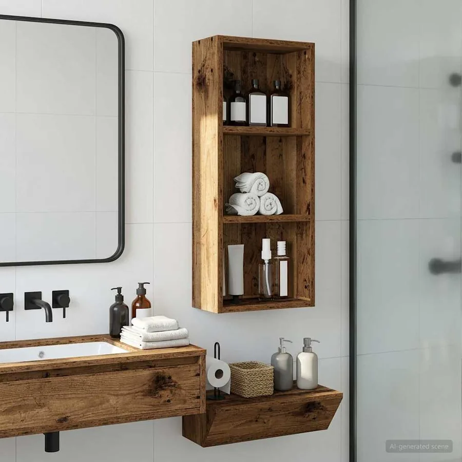 Armoire murale de salle de bain Bois ancien 30 x 14 x 70 cm