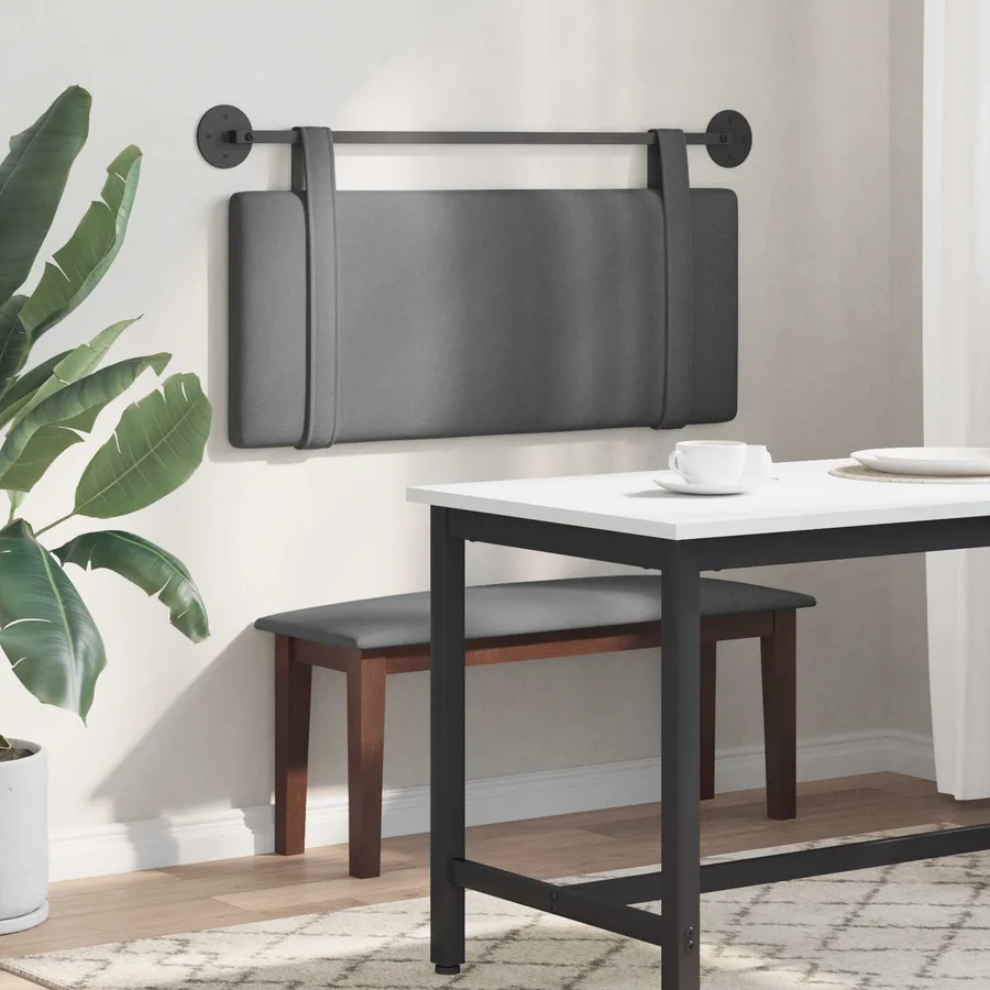 Tête de lit suspendue Gris foncé Tissu - 4
