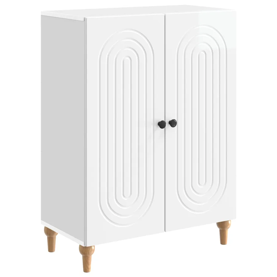 Buffet Blanc brillant 66 x 34,5 x 90 cm Bois d'ingénierie - 2