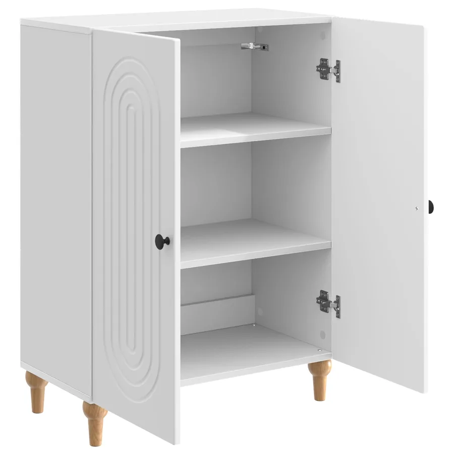 Buffet Blanc brillant 66 x 34,5 x 90 cm Bois d'ingénierie - 5