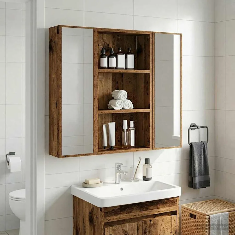 Armoire murale de salle de bain Bois ancien 40 x 14 x 70 cm