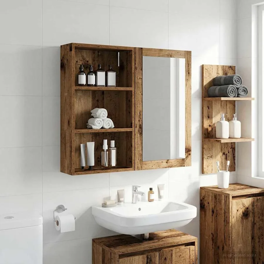 Armoire murale de salle de bain Bois ancien 40 x 14 x 70 cm - 4