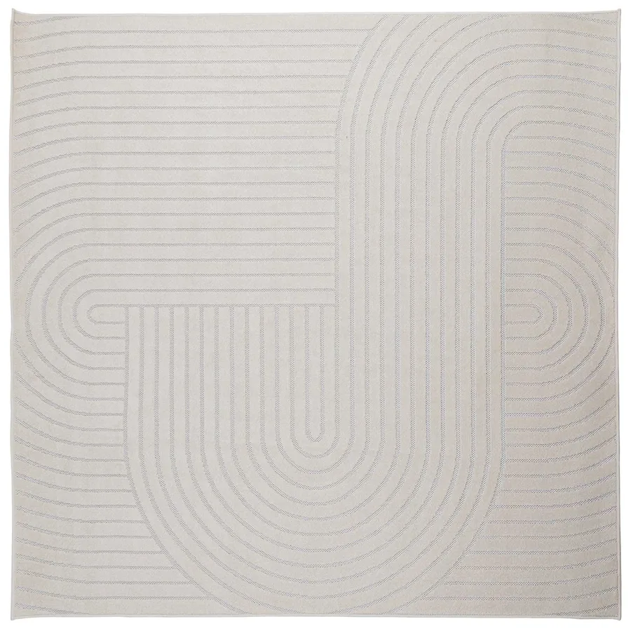 Tapis de surface Carré PALMERAS Crème 120 x 120 cm Polyester - 2