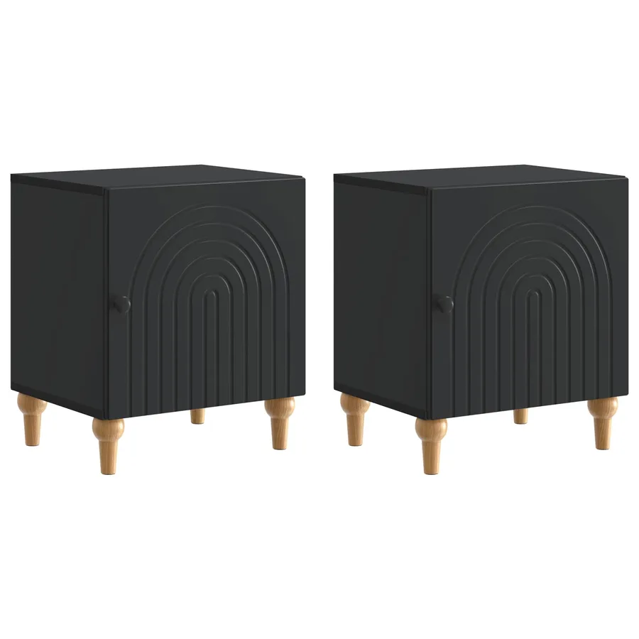 Cabinet de chevet 2 pcs Noir 43 x 34,5 x 50 cm - 2