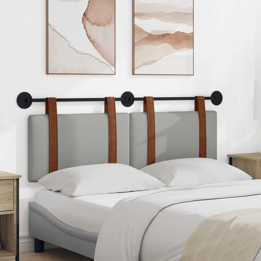 Tête de lit suspendue Gris nuage PU antique