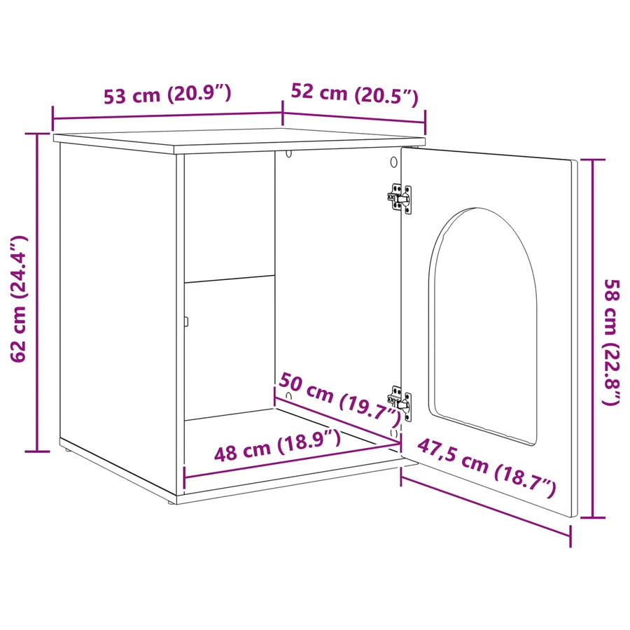 Maison pour chat Blanc Brillant 53 x 52 x 62 cm - 13