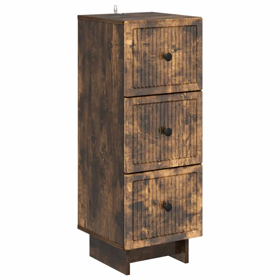Armoire à tiroirs Chêne fumé 33 x 34,5 x 90 cm - 2