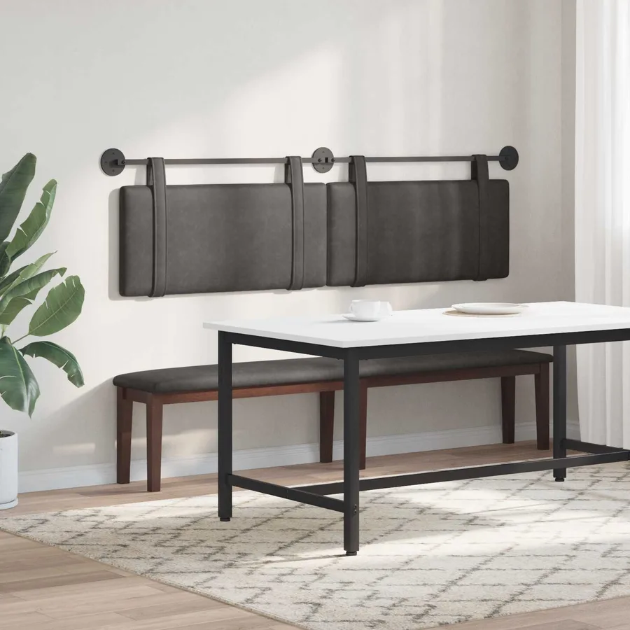 Tête de lit suspendue Noir PU antique - 4
