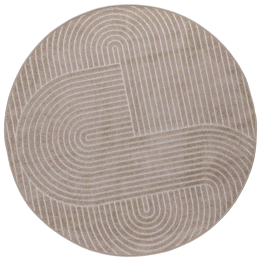 Tapis de surface Rond PALMERAS Beige Ø 160 CM Polyester - 2
