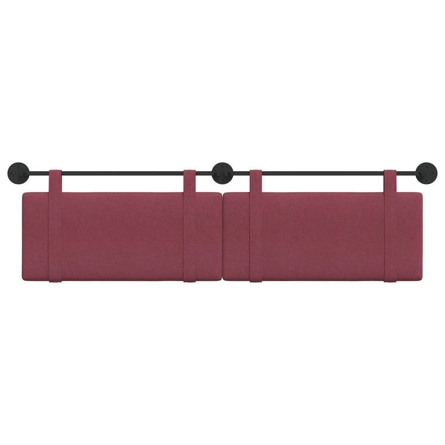 Tête de lit suspendue Bordeaux Tissu - 5