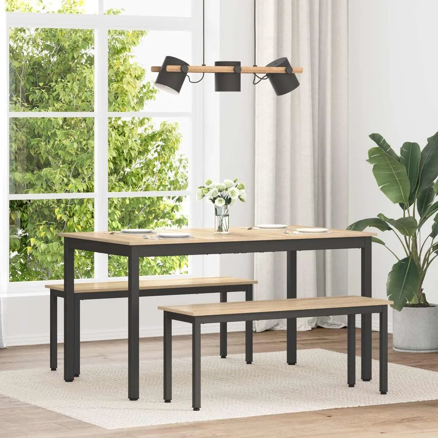Table de salle à manger / Table de repas 140 x 80 x 75 cm MÉTAL