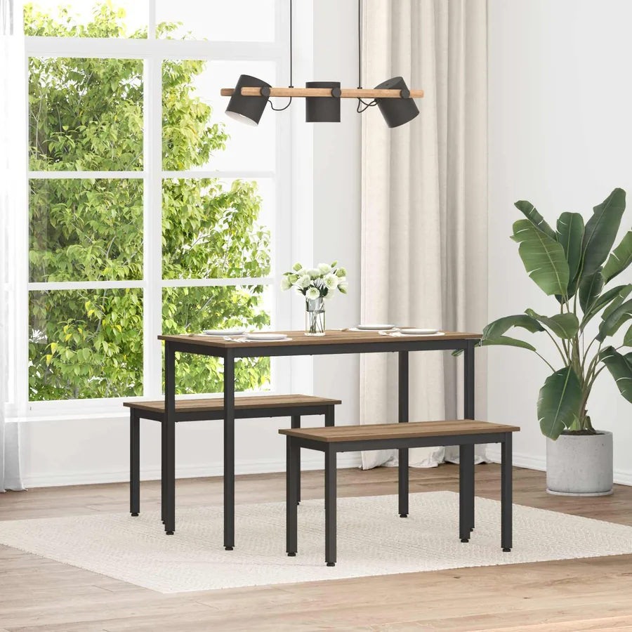 banc Chêne artisan 80 x 35 x 45 cm Bois d'ingénierie