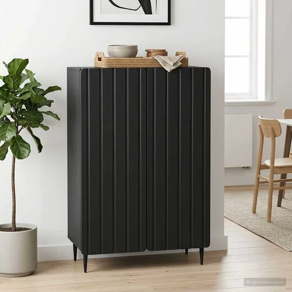Buffet Noir 66 x 34,5 x 92 cm Bois d'ingénierie