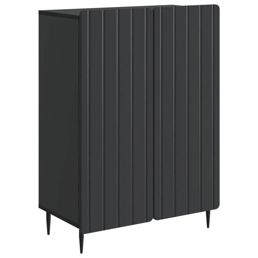 Buffet Noir 66 x 34,5 x 92 cm Bois d'ingénierie - 2