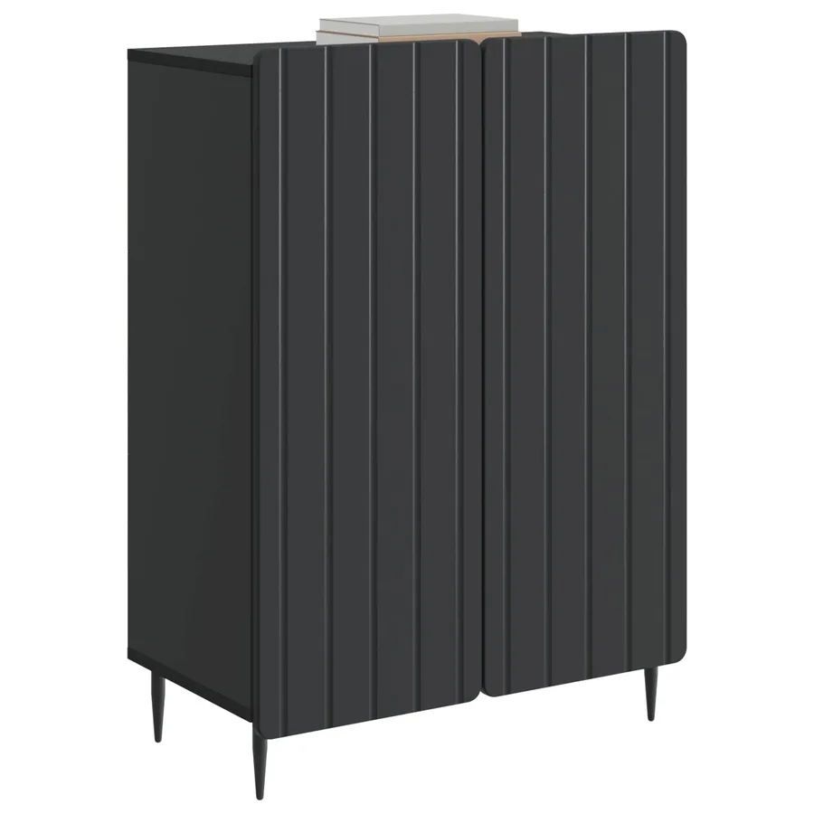 Buffet Noir 66 x 34,5 x 92 cm Bois d'ingénierie - 3