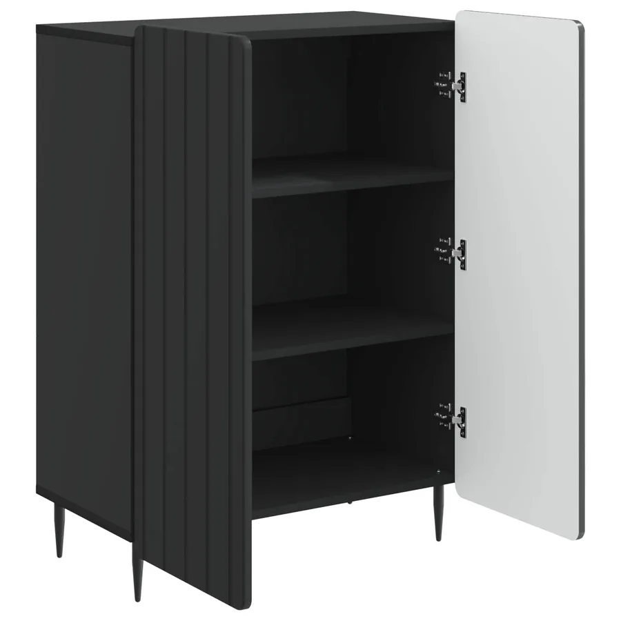 Buffet Noir 66 x 34,5 x 92 cm Bois d'ingénierie - 5