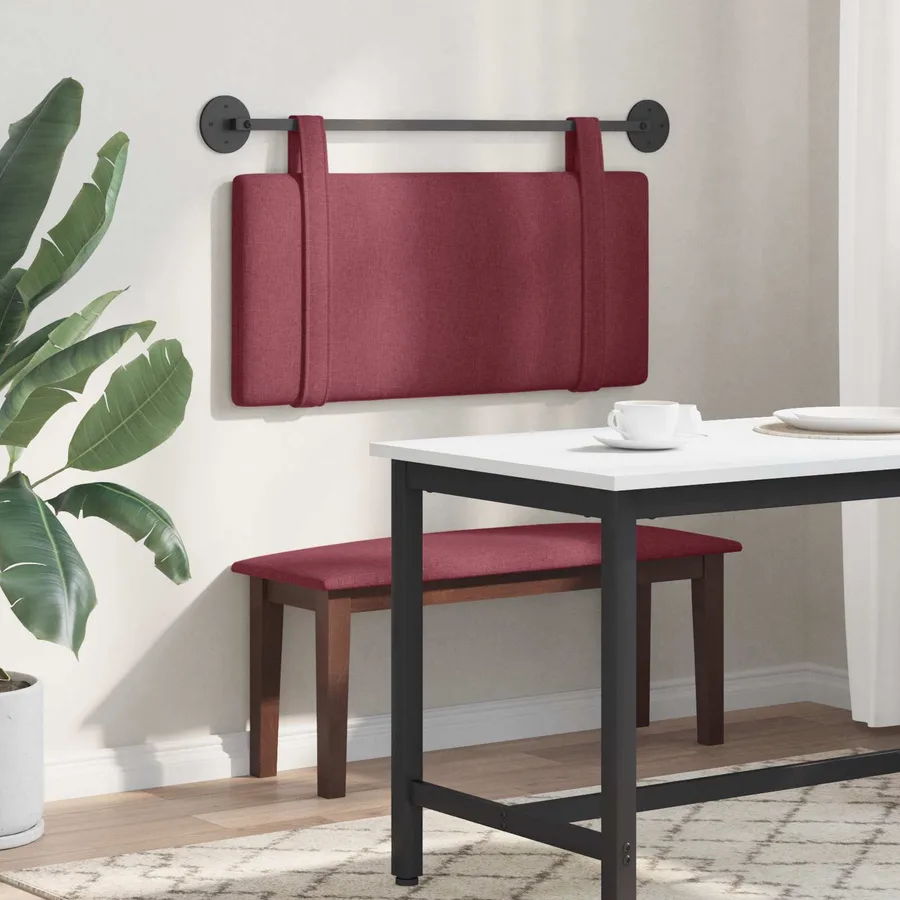Tête de lit suspendue Bordeaux Tissu - 4