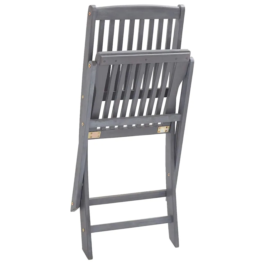Chaises pliables d'extérieur lot de 4 et coussins Bois d'acacia - 14
