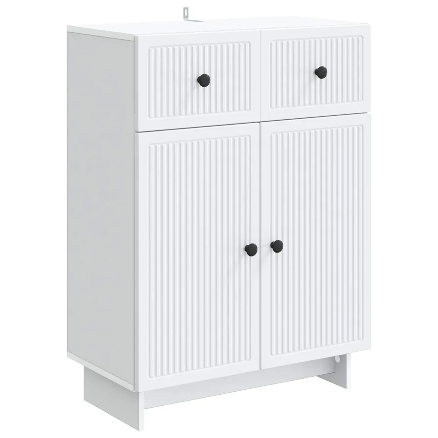 Buffet Blanc 66 x 34,5 x 90 cm Bois d'ingénierie - 2