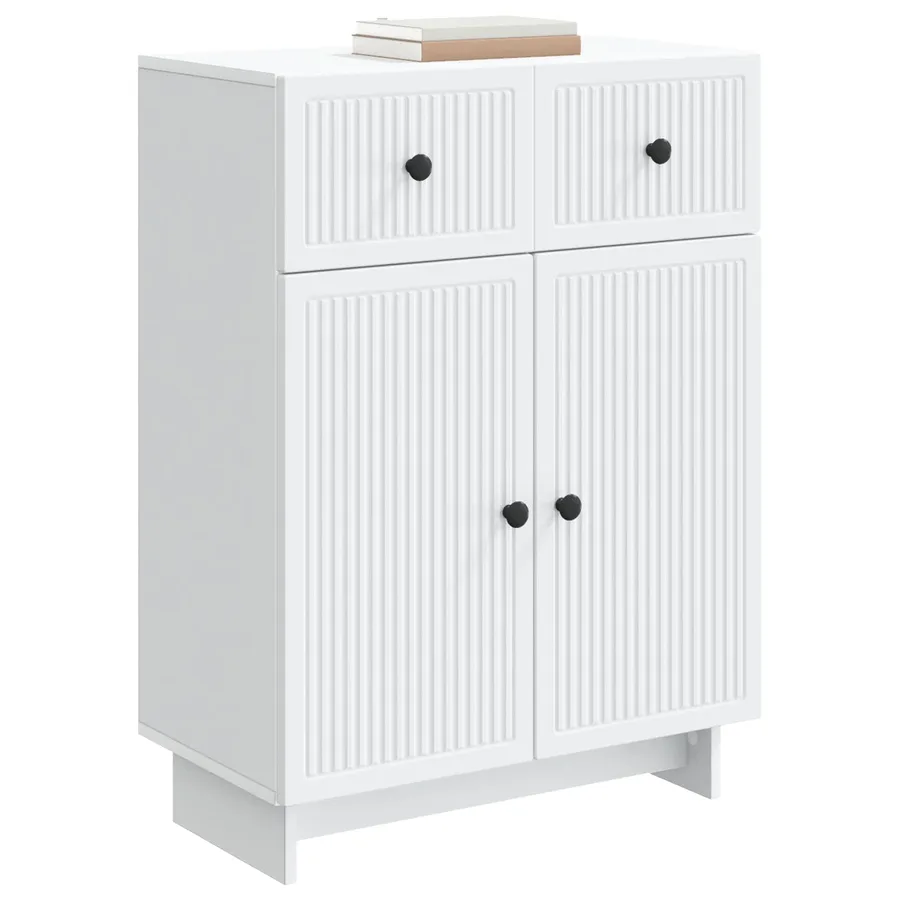 Buffet Blanc 66 x 34,5 x 90 cm Bois d'ingénierie - 3