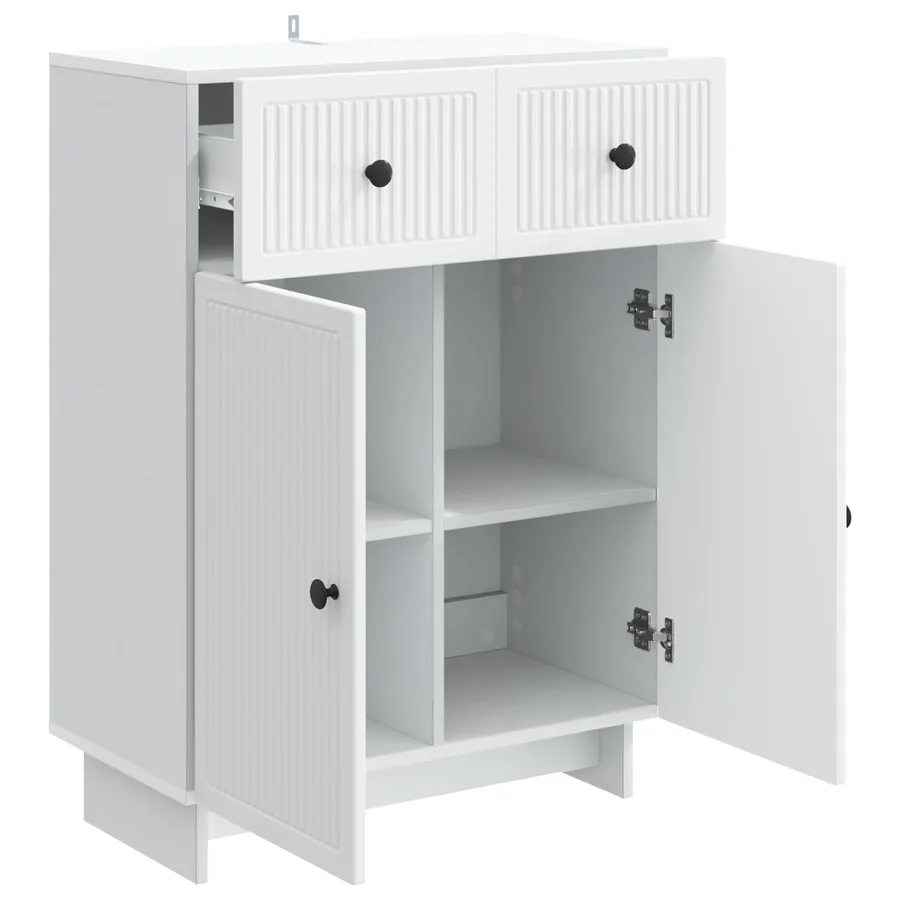 Buffet Blanc 66 x 34,5 x 90 cm Bois d'ingénierie - 5