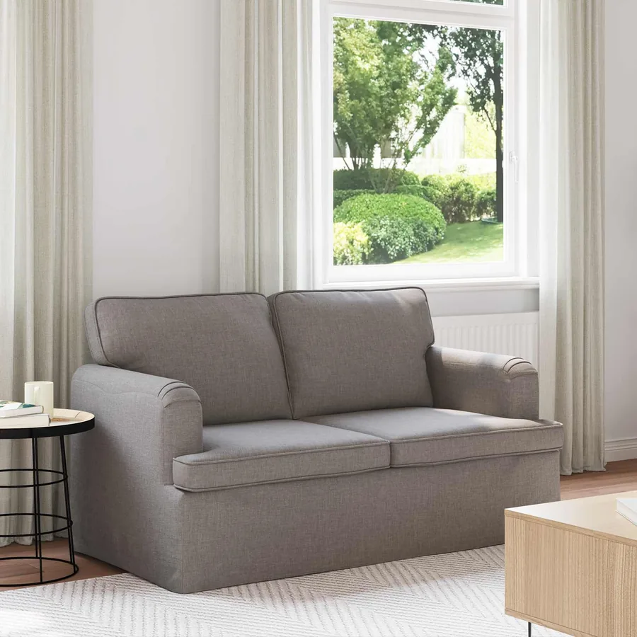 Canapé Taupe 144 x 80 x 85 cm tissu