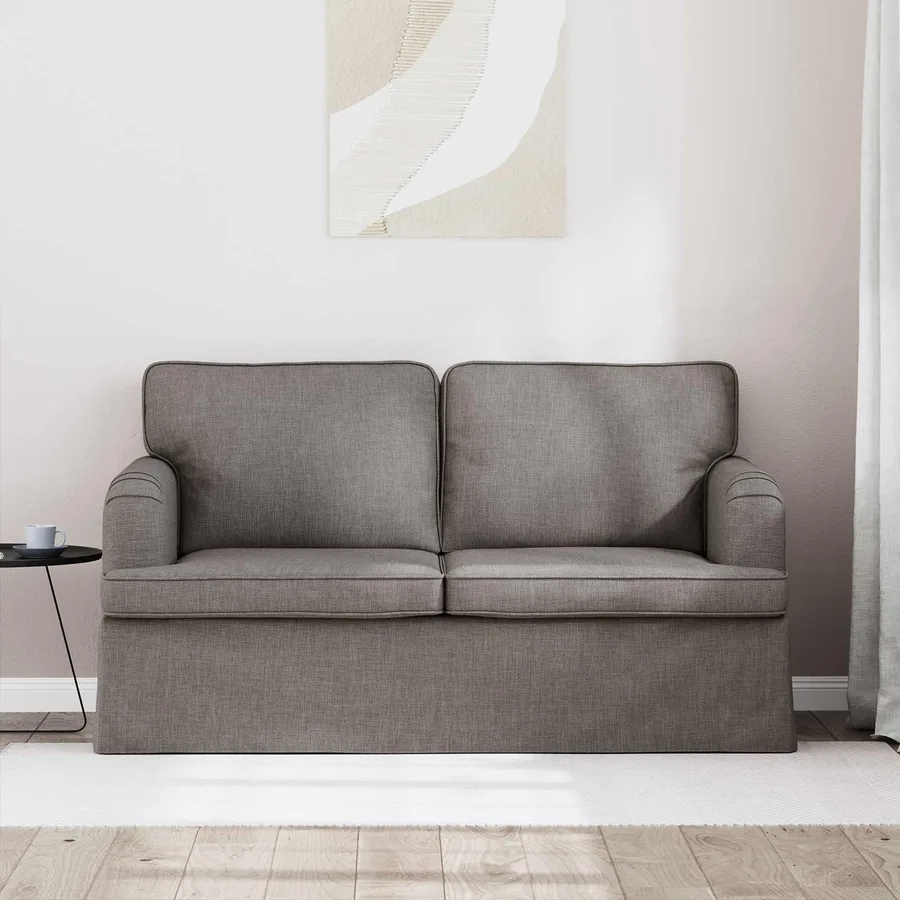 Canapé Taupe 144 x 80 x 85 cm tissu - 3