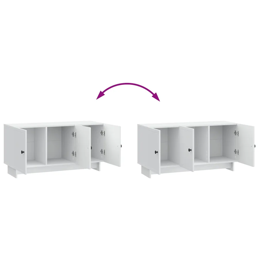 Meuble TV Blanc 99 x 34,5 x 50 cm Bois d'ingénierie - 11