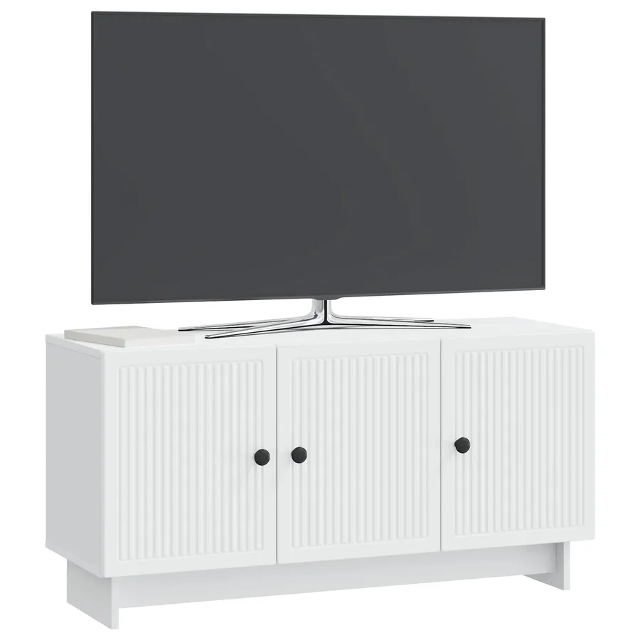 Meuble TV Blanc 99 x 34,5 x 50 cm Bois d'ingénierie - 3
