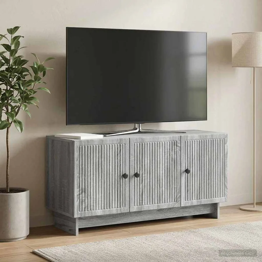 Meuble TV Sonoma gris 99 x 34,5 x 50 cm Bois d'ingénierie - 4