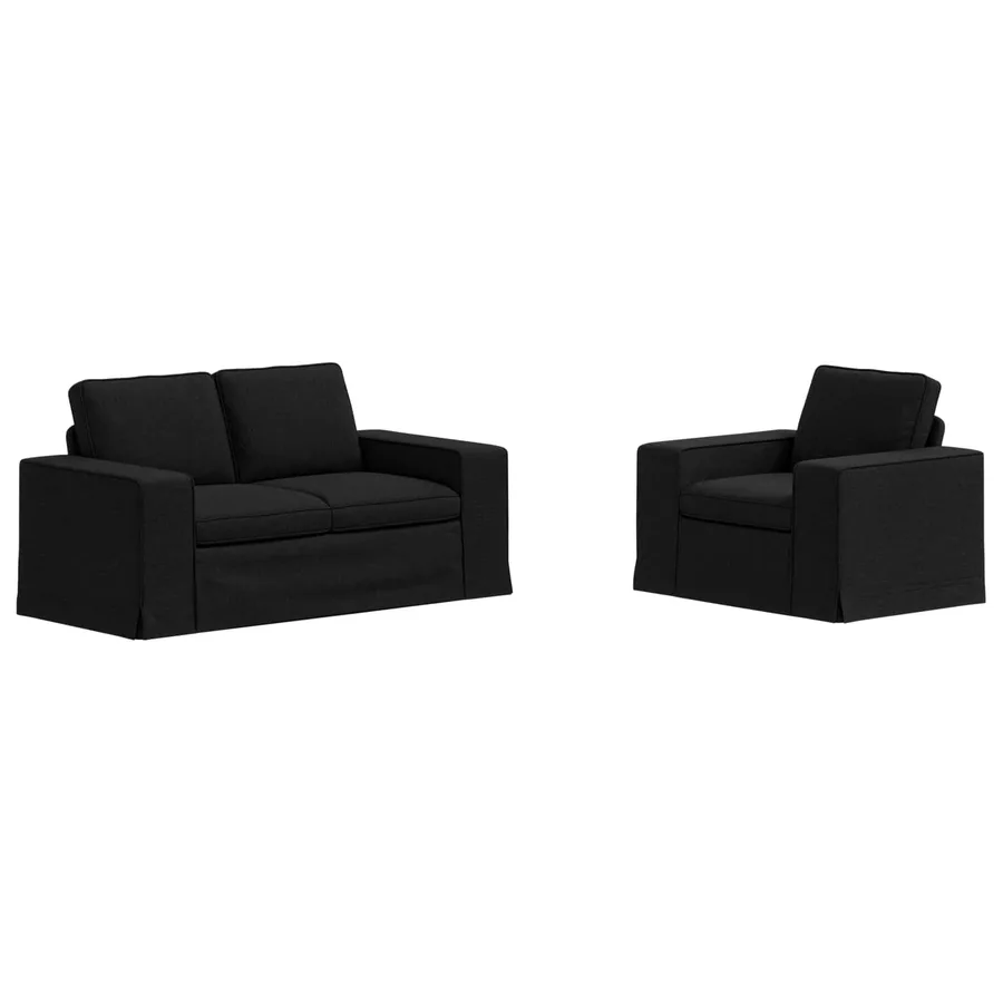 Ensemble de Canapés 2 pcs Noir 162 x 80 x 82 cm tissu - 2