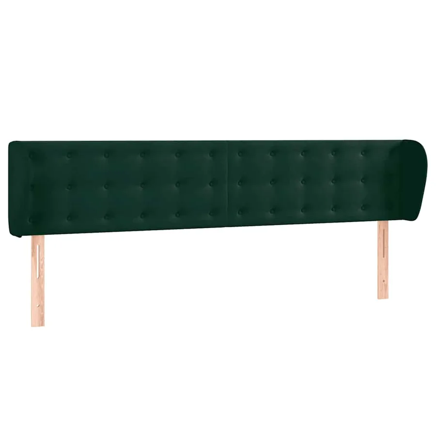 Tête de lit avec oreilles Vert foncé 203x23x78/88 cm Velours - 2