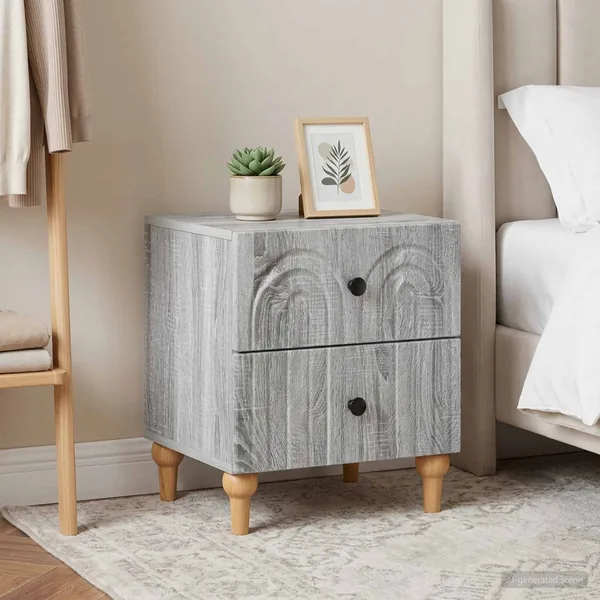 Cabinet de chevet 2 pcs Sonoma gris 43 x 34,5 x 48 cm