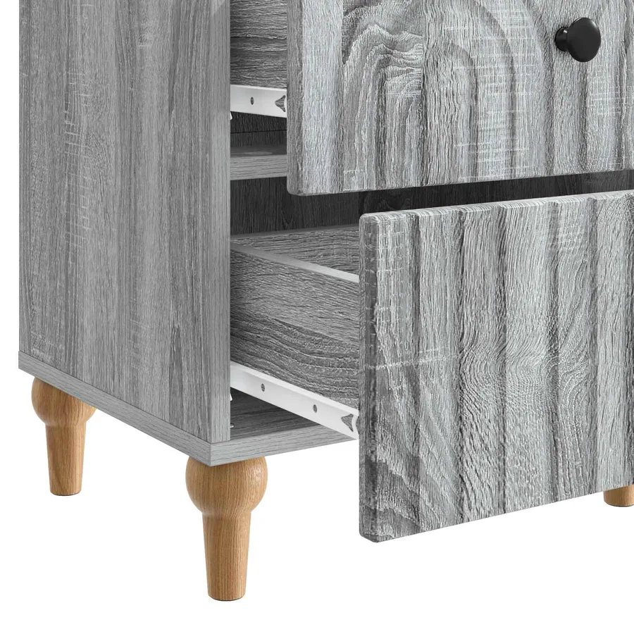 Cabinet de chevet 2 pcs Sonoma gris 43 x 34,5 x 48 cm - 11