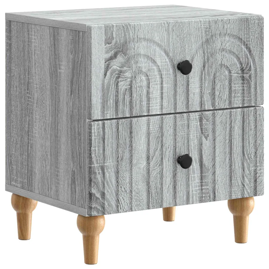 Cabinet de chevet 2 pcs Sonoma gris 43 x 34,5 x 48 cm - 5