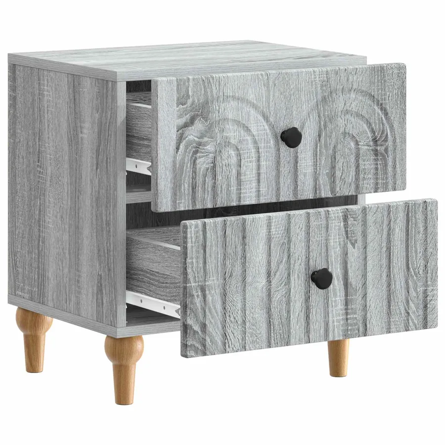 Cabinet de chevet 2 pcs Sonoma gris 43 x 34,5 x 48 cm - 6