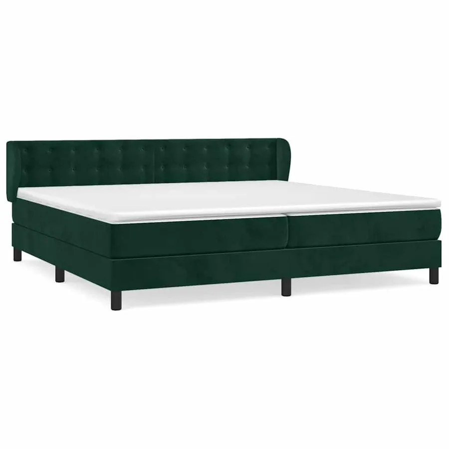 Sommier à lattes de lit et matelas Vert foncé 200x200cm Velours - 2