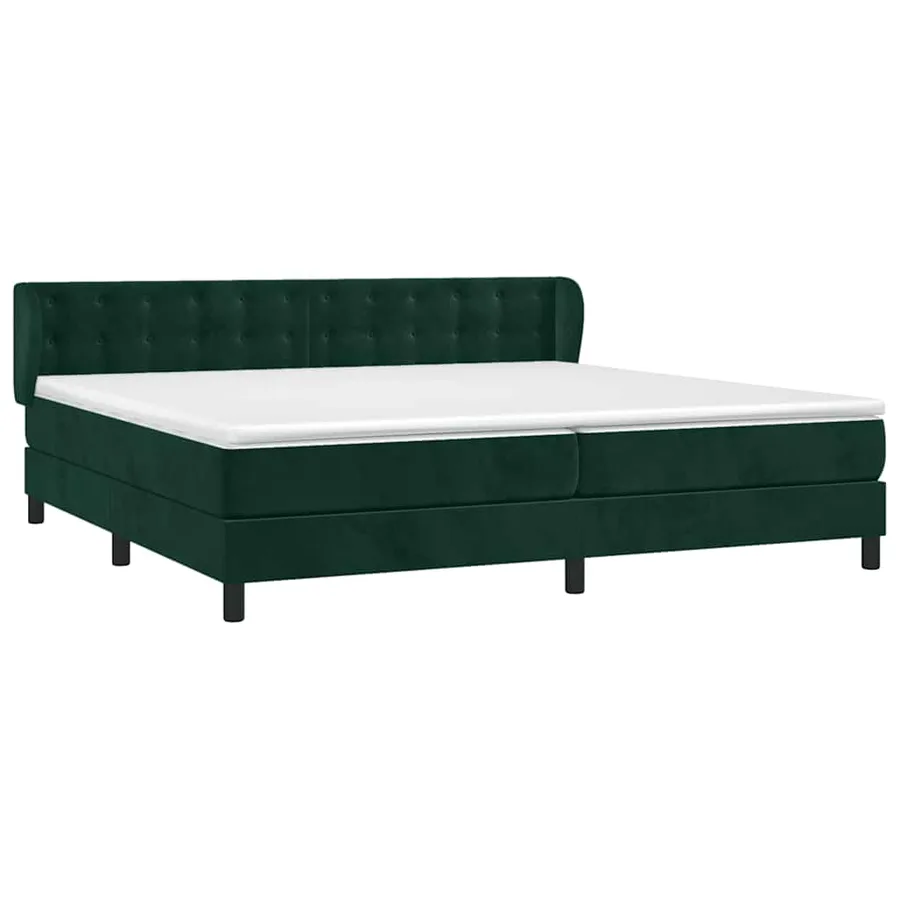 Sommier à lattes de lit et matelas Vert foncé 200x200cm Velours - 3