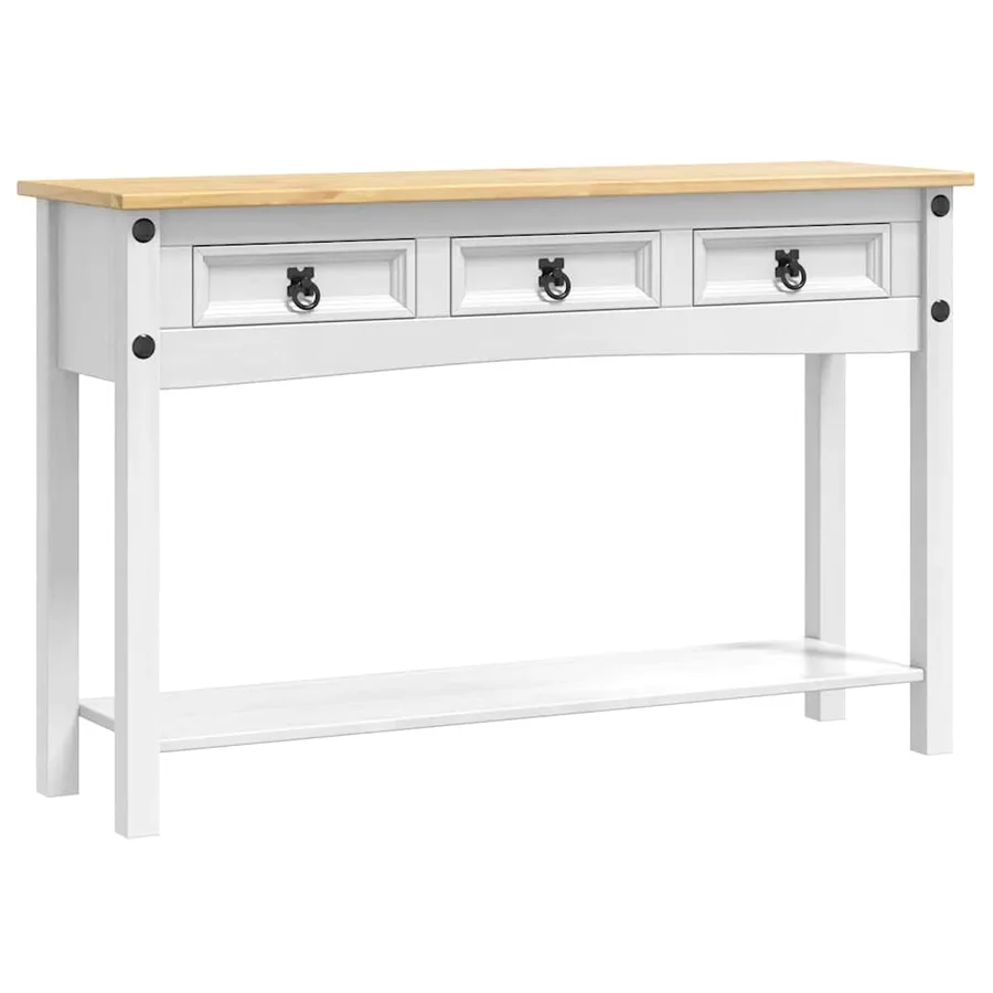 Table d'appoint Corona Blanc 114 x 34,5 x 73 cm Pin massif - 2