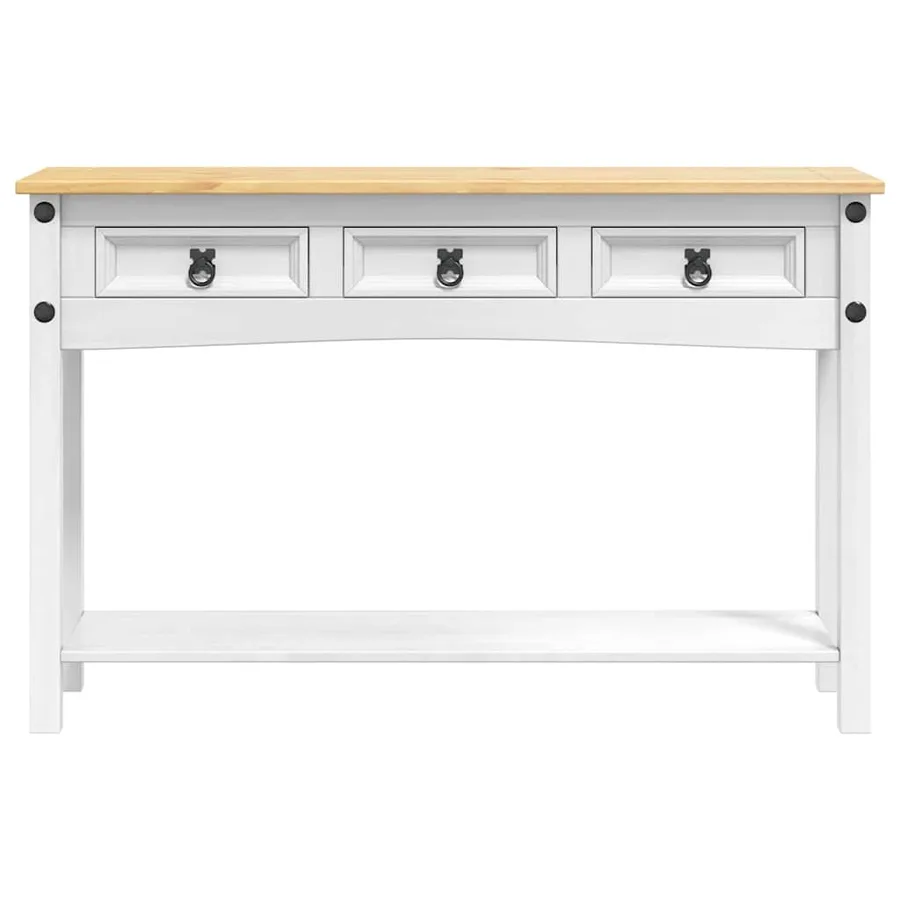 Table d'appoint Corona Blanc 114 x 34,5 x 73 cm Pin massif - 4